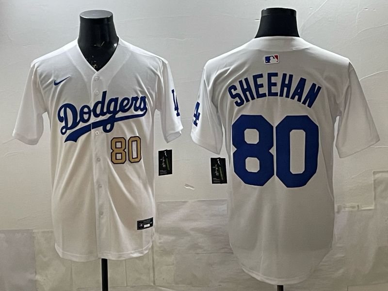 Men 2026 Nike Los Angeles Dodgers #80 Sheehan White Game MLB Jersey 08->san francisco 49ers->NFL Jersey